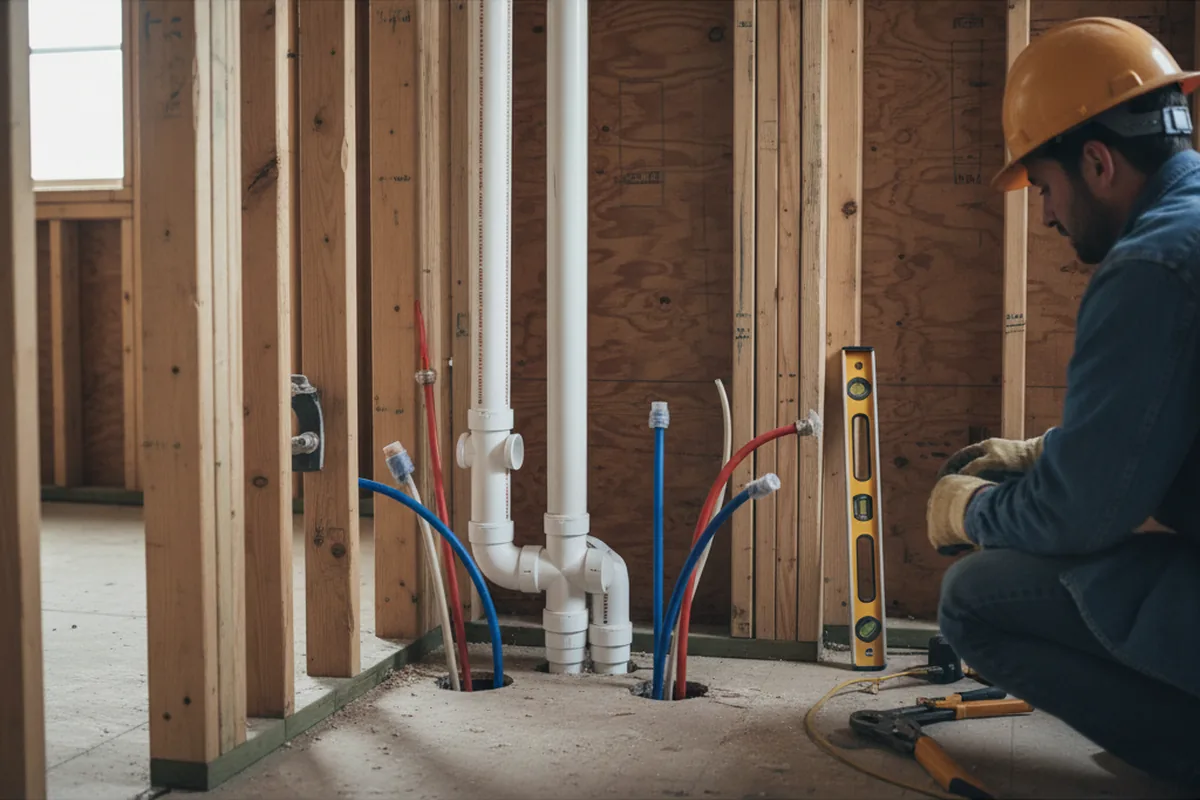 Drain and supply rough-in during Drain Cleaning in Nowata